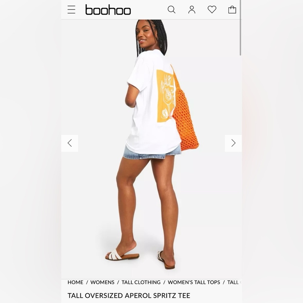 New With Tags Boohoo Aperol Spritz Oversized Shirt